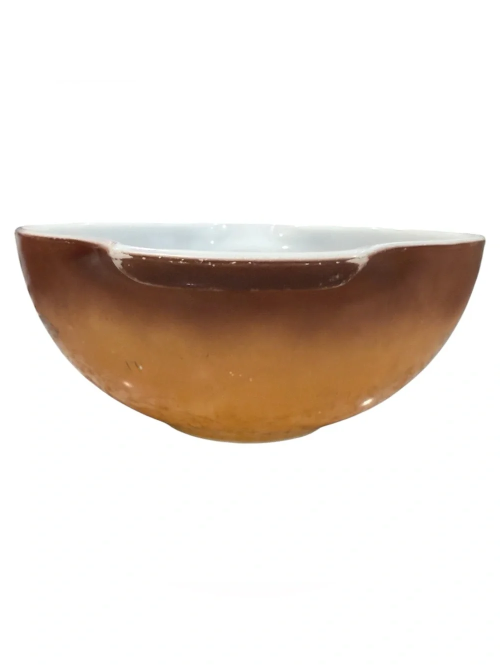 3 Vintage Pyrex Old Orchard burnt orange & brown fruit motif nesting bowls